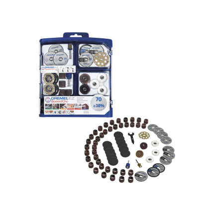 MALETIN ACCESORIOS MULTIUSO DREMEL 70 PIEZAS 2615E725JA