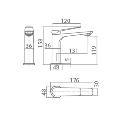 MONOMANDO LAVABO IMEX NAPOLES ORO CEPILLADO BDN047/1OC