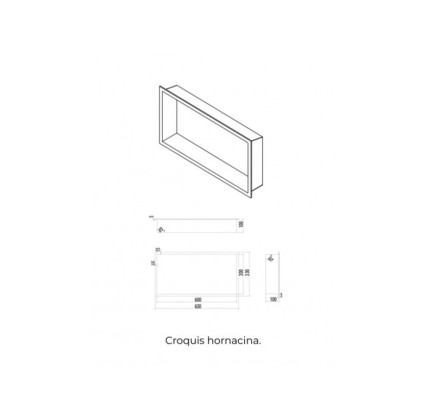 HORNACINA MEDIMEX 63X33 NIQUEL CEPILLADO HOR002/NQ