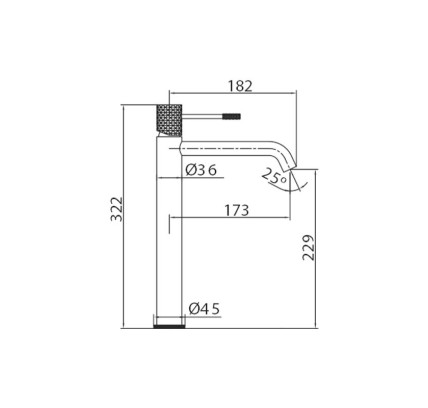 MONOMANDO LAVABO ALTO IMEX GENOVA ORO CEPILLADO BDG053-3OC