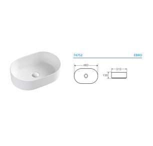 LAVABO SOBRE ENCIMERA FERCOM EBRO 46X31 BLANCO 74752