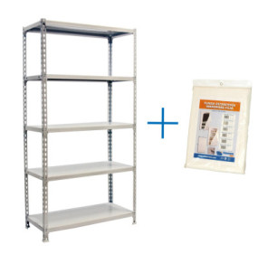 ESTANTERÍA METÁLICA SIMON RACK SIMONCLICK 5/300 BLANCO/BLANCO + FUNDA