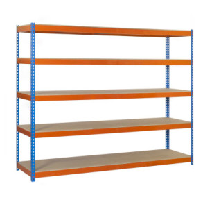 ESTANTERÍA METÁLICA SIMON RACK ECOFORTE 1507-5 CHIPBOARD AZUL/NARANJA/MADERA