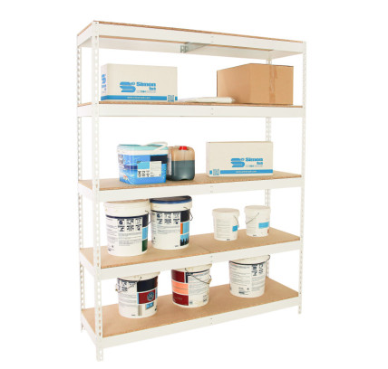 ESTANTERÍA METÁLICA SIMON RACK ECOFORTE 1806-5 CHIPBOARD BLANCO/MADERA