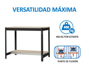 BANCO TRABAJO SIMON RACK SIMONWORK BT0 900x600 ANTRACITA/MADERA