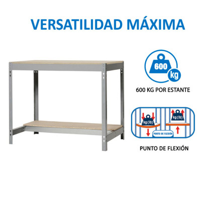 BANCO TRABAJO SIMON RACK SIMONWORK BT0 BOX 1200 GRIS/MADERA