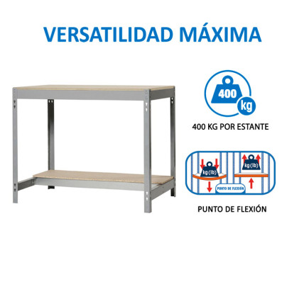 BANCO TRABAJO SIMON RACK SIMONWORK BT0 BOX 900 GRIS/MADERA