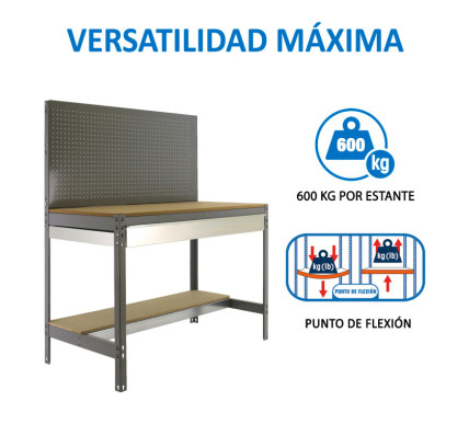 BANCO TRABAJO SIMON RACK SIMONWORK BT2 BOX 1200 GRIS/MADERA