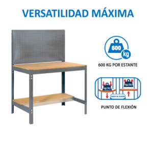 BANCO TRABAJO SIMON RACK SIMONWORK BT2 BOX 1500 GRIS/MADERA