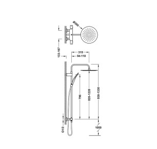 COLUMNA DUCHA TERMOSTATICA TRES OVER-WALL ACERO 19038705AC