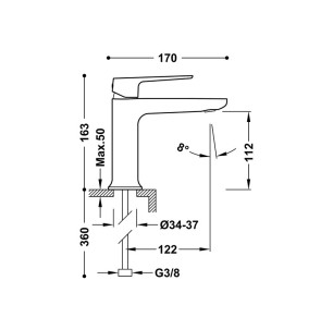 MONOMANDO LAVABO LOFT-TRES NEGRO MATE 22210301NM