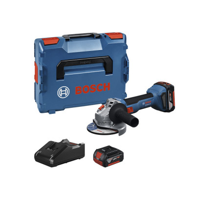 AMOLADORA BOSCH GWS 125 18V-8  + 2 BAT 5AH + L-BOXX