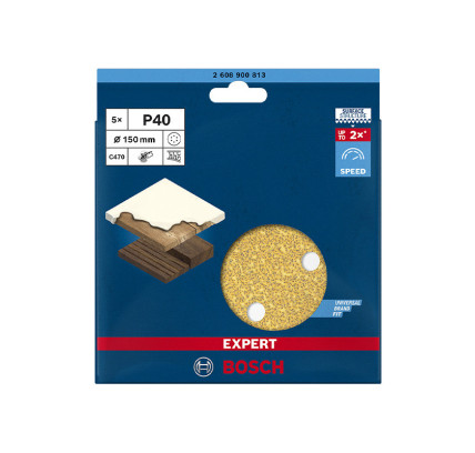 DISCO LIJA BOSCH EXPERT C470 MULTIPERFORADO 150MM GR-120 (PACK 5 UDS)