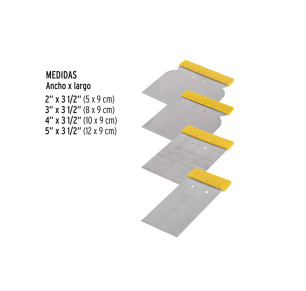 JUEGO ESPATULAS ACERO ALTA FLEXIBILIDAD PRETUL 4 PIEZAS 24200