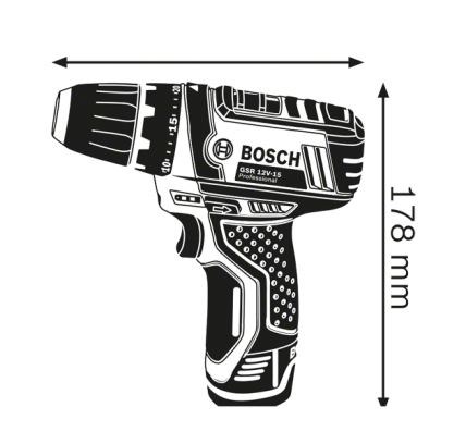 ATORNILLADOR BOSCH PRO HEAVY DUTY GSR 12V-15 (2X2AH + CARGADOR + MALETIN)