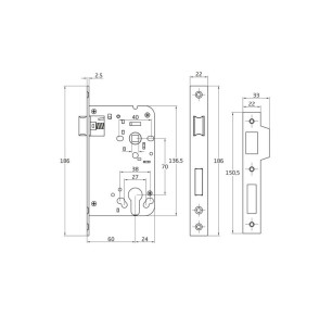 CERRADURA AMIG F725 ACERO INOX