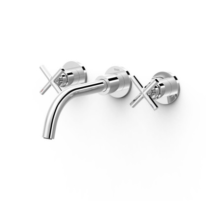 GRIFO BIMANDO EMPOTRADO PARA LAVABO TRES MONT BLANC CROMO 28330002