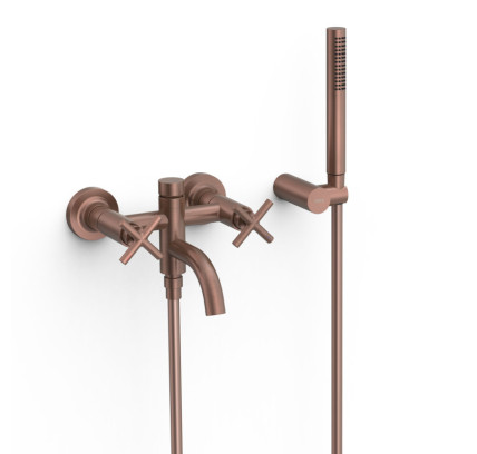 GRIFO BIMANDO MURAL PARA BAÑERA Y DUCHA TRES MONT BLANC VOLCANIC 28317601VO
