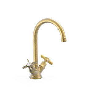 GRIFO BIMANDO PARA LAVABO TRES CLASIC LATÓN VIEJO MATE 24210901LM