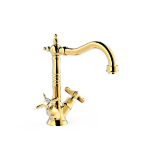 GRIFO BIMANDO PARA LAVABO TRES CLASIC ORO 24K 24210902OR
