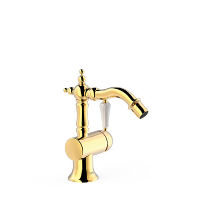 GRIFO MONOMANDO CON MANETA LATERAL PARA BIDÉ TRES CLASIC ORO 24K 24222001OR