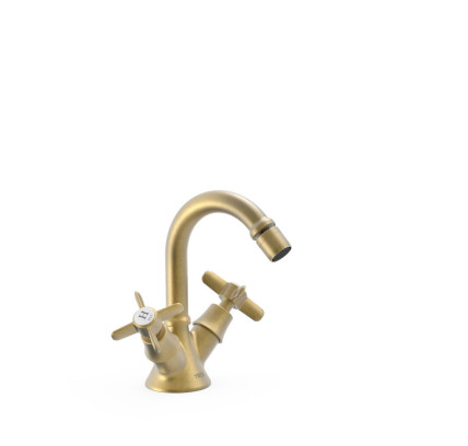 GRIFO BIMANDO PARA BIDÉ TRES CLASIC LATÓN VIEJO MATE 24212201LM