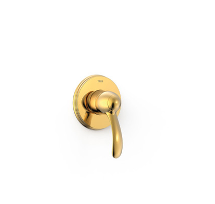 GRIFO MONOMANDO EMPOTRADO DE 1 VÍA PARA DUCHA TRES CLASIC ORO 24K 24217701OR