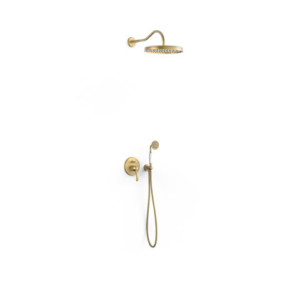 KIT DE GRIFO MONOMANDO EMPOTRADO DE 2 VÍAS PARA DUCHA TRES CLASIC LATÓN VIEJO MATE 24218003LM