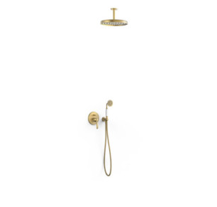 KIT DE GRIFO MONOMANDO EMPOTRADO DE 2 VÍAS PARA DUCHA TRES CLASIC LATÓN VIEJO MATE 24218004LM
