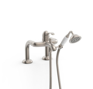 GRIFO MONOMANDO PARA BORDE DE BAÑERA CON TOMAS DE AGUA ACODADAS TRES CLASIC ACERO 24219401AC