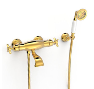 GRIFO TERMOSTÁTICO MURAL PARA BAÑERA Y DUCHA TRES CLASIC ORO 24K 24217409OR