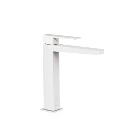 GRIFO MONOMANDO ALTO PARA LAVABO TRES SLIM BLANCO MATE 20210303BM