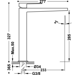 GRIFO MONOMANDO XL PARA LAVABO TRES SLIM BLANCO MATE 20210305BM