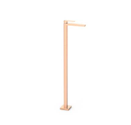 GRIFO MONOMANDO CON TOMA A SUELO PARA LAVABO TRES SLIM ORO ROSA MATE 24K 20285301OPM