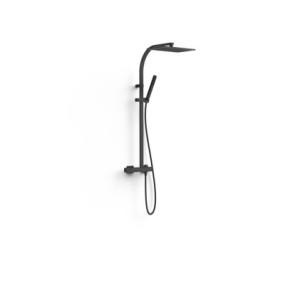 CONJUNTO DE GRIFO MONOMANDO MURAL DE 2 VÍAS PARA DUCHA TRES SLIM NEGRO MATE 20219101NM