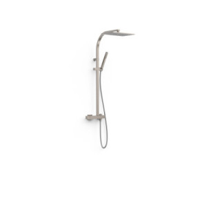 CONJUNTO DE GRIFO MONOMANDO MURAL DE 2 VÍAS PARA DUCHA TRES SLIM ACERO 20219101AC