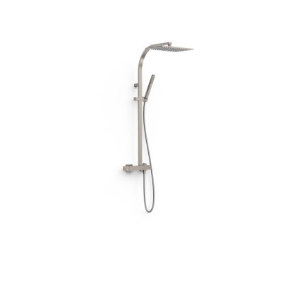 CONJUNTO DE GRIFO MONOMANDO MURAL DE 2 VÍAS PARA DUCHA TRES SLIM ACERO 20219101AC