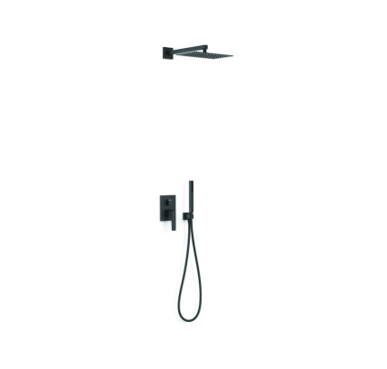 KIT DE GRIFO MONOMANDO EMPOTRADO DE 2 VÍAS RAPID-BOX PARA DUCHA TRES SLIM NEGRO MATE 20238004NM
