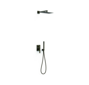 KIT DE GRIFO MONOMANDO EMPOTRADO DE 2 VÍAS RAPID-BOX PARA DUCHA TRES SLIM NEGRO BRONCE 20238004KMB