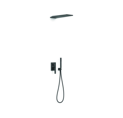KIT DE GRIFO MONOMANDO EMPOTRADO DE 2 VÍAS RAPID-BOX PARA DUCHA TRES SLIM NEGRO MATE 20238005NM