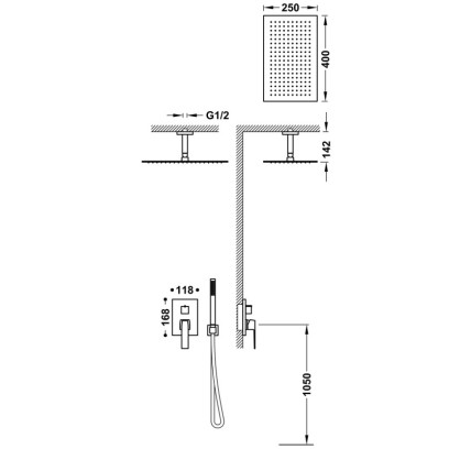 KIT DE GRIFO MONOMANDO EMPOTRADO DE 2 VÍAS RAPID-BOX PARA DUCHA TRES SLIM BLANCO MATE 20238003BM