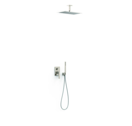 KIT DE GRIFO MONOMANDO EMPOTRADO DE 2 VÍAS RAPID-BOX PARA DUCHA TRES SLIM ACERO 20238003AC