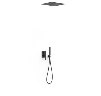 KIT DE GRIFO MONOMANDO EMPOTRADO DE 2 VÍAS RAPID-BOX PARA DUCHA TRES SLIM NEGRO MATE 20238006NM