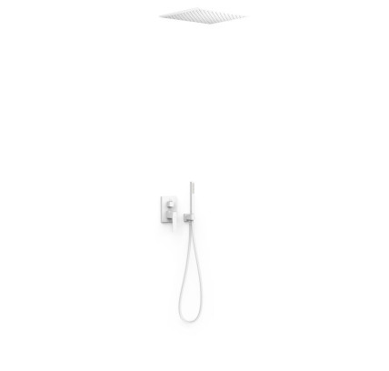 KIT DE GRIFO MONOMANDO EMPOTRADO DE 2 VÍAS RAPID-BOX PARA DUCHA TRES SLIM BLANCO MATE 20238006BM