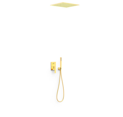 KIT DE GRIFO MONOMANDO EMPOTRADO DE 2 VÍAS RAPID-BOX PARA DUCHA TRES SLIM ORO 24K 20238006OR