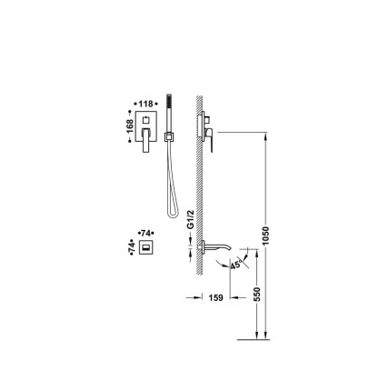 KIT DE GRIFO MONOMANDO EMPOTRADO DE 2 VÍAS RAPID-BOX PARA BAÑERA Y DUCHA TRES SLIM BLANCO MATE 20238007BM