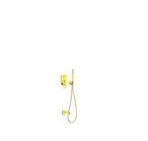 KIT DE GRIFO MONOMANDO EMPOTRADO DE 2 VÍAS RAPID-BOX PARA BAÑERA Y DUCHA TRES SLIM ORO 24K 20238007OR