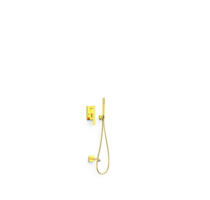 KIT DE GRIFO MONOMANDO EMPOTRADO DE 2 VÍAS RAPID-BOX PARA BAÑERA Y DUCHA TRES SLIM ORO 24K 20238007OR