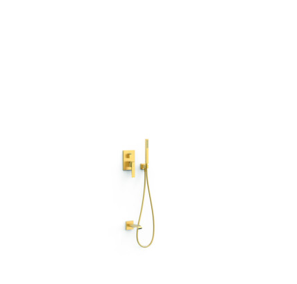 KIT DE GRIFO MONOMANDO EMPOTRADO DE 2 VÍAS RAPID-BOX PARA BAÑERA Y DUCHA TRES SLIM ORO MATE 24K 20238007OM