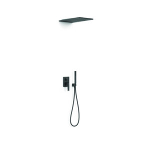 KIT DE GRIFO MONOMANDO EMPOTRADO DE 3 VÍAS RAPID-BOX PARA DUCHA TRES SLIM NEGRO MATE 20237301NM